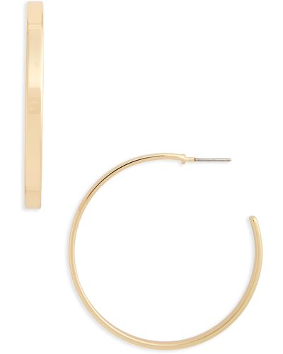 Nordstrom Sleek Flat Hoop Earrings - Metallic