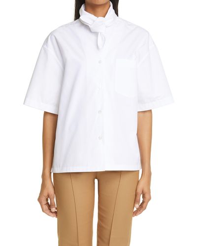 MERYLL ROGGE Neckerchief Collar Poplin Shirt - White