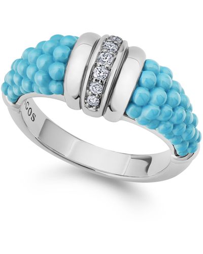 Lagos Blue Caviar Diamond Tapered Ring
