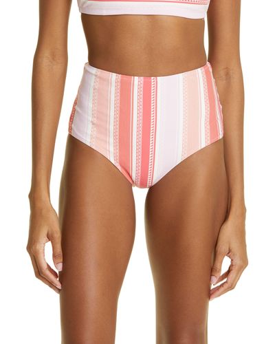 lemlem Eshal High Waist Bikini Bottoms - Pink