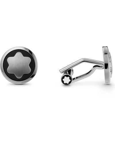 Montblanc Snowcap Stainless Cuff Links At Nordstrom - Multicolor
