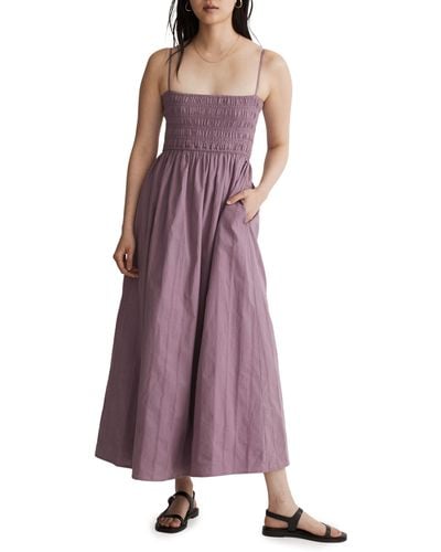 Madewell Theo Sleeveless Cotton Midi Dress - Purple