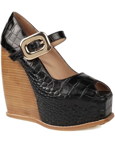 Zigi Philipah Peep Toe Platform Wedge Sandal - Black