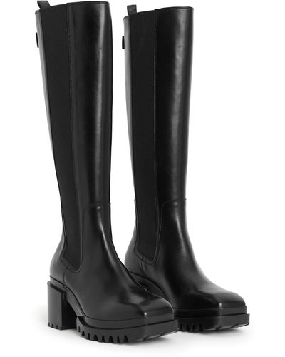 AllSaints Natalia Knee High Platform Boot - Black