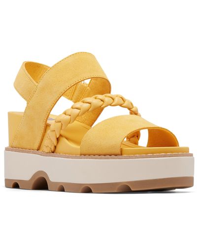 Sorel Joanie Iv Slingback Platform Wedge Sandal - Yellow