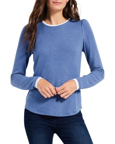 NZT by NIC+ZOE Nzt By Nic+zoe Sweet Dreams Faux Double Layer Top - Blue