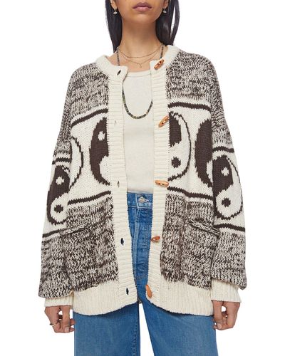 Mother The Long Drop Cotton Blend Cardigan - Gray