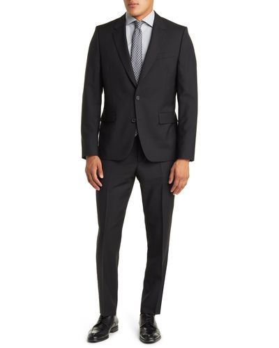 Paul Smith Tailored Fit Wool & Mohair Suit - Black