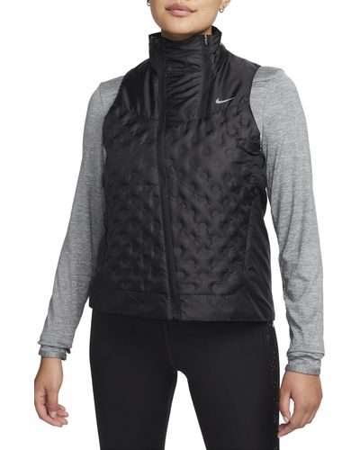 Nike Therma-fit Aeroloft Water-repellent Down Vest - Black