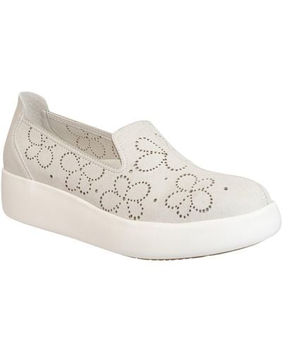 Otbt Coexist Perforated Floral Platform Slip-on Sneaker - White