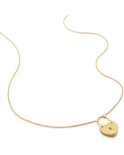 Monica Vinader Heart Padlock Pendant Necklace - White