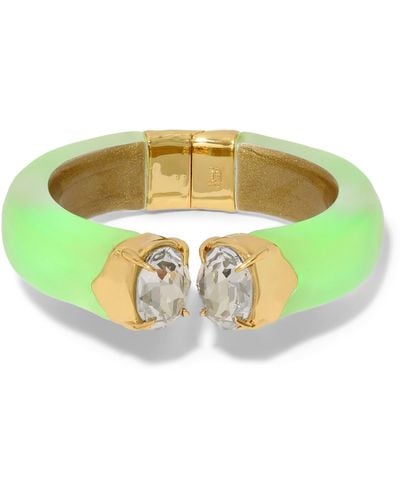 Alexis Bonbon Crystal Lucite Hinged Bracelet - Green