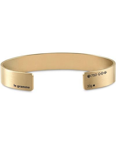 Le Gramme 33g Brushed 18k Gold Cuff Bracelet - White