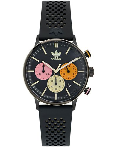 adidas Ao Silicone Strap Chronograph Watch - Black