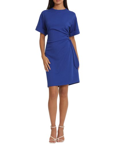 DONNA MORGAN FOR MAGGY Side Tie Dress - Blue