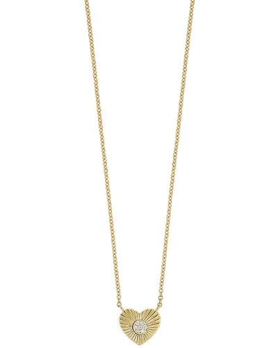Bony Levy Diamond Heart Pendant Necklace - White