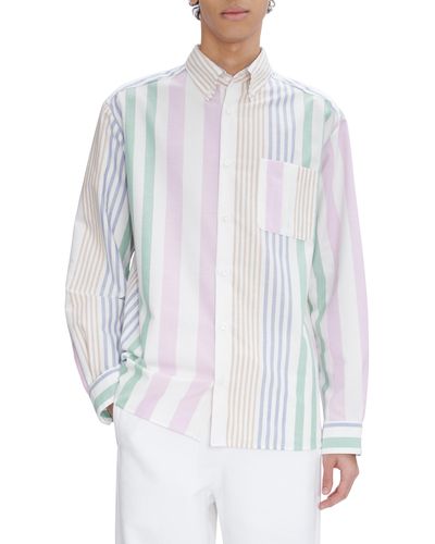 A.P.C. A. P.c. Mateo Oversize Stripe Organic Cotton Button-down Shirt - White