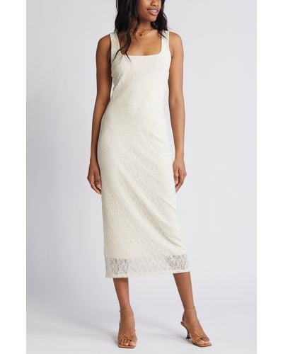 BP. Lace Sleeveless Maxi Dress - White