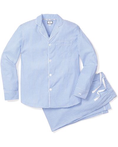 Petite Plume Stripe Seersucker Pajamas - Blue