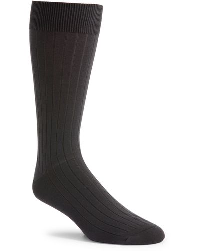 Pantherella Pembrey Solid Dress Socks - Black