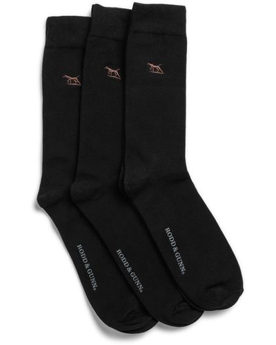 Rodd & Gunn Dry Plains 3-pack Cotton Blend Crew Socks - Black
