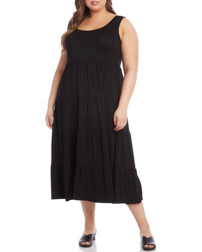 Karen Kane Tiered Midi Dress - Black