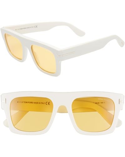 Tom Ford Fausto 53mm Flat Top Sunglasses - Yellow