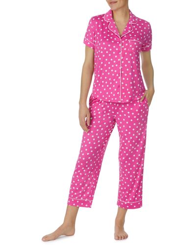 Kate Spade Print Crop Pajamas - Pink