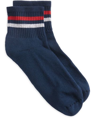 American Trench Stripe Ankle Socks - Blue