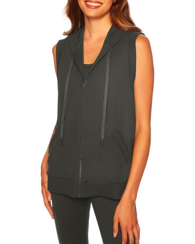 Susana Monaco Hooded Zip Vest - Black