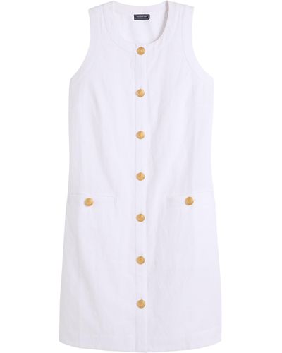 Vineyard Vines Sleeveless Linen Blend Shift Dress - White