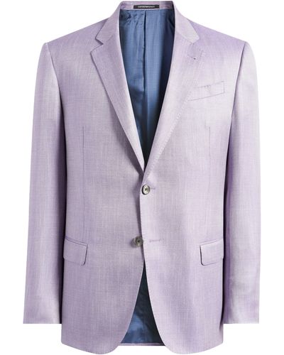 Emporio Armani Textured Sport Coat - Purple