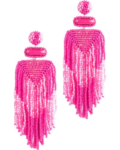Deepa Gurnani Jody Beaded Statement Earrings - Pink