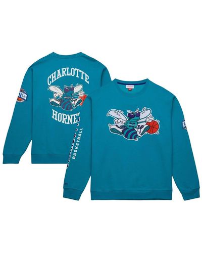 Mitchell & Ness Charlotte Hornets Hardwood Classics There And Back Pullover Sweatshirt At Nordstrom - Blue
