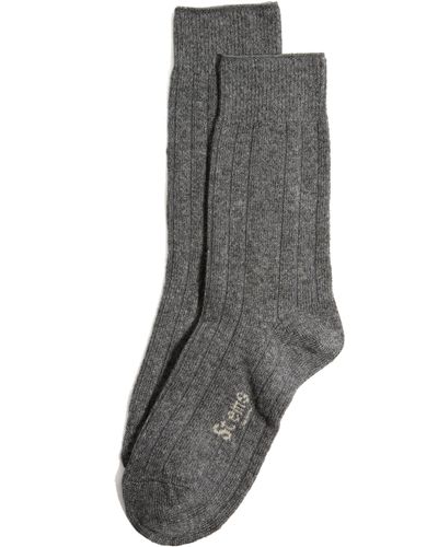 Stems Luxe Merino Wool & Cashmere Blend Crew Socks - Gray
