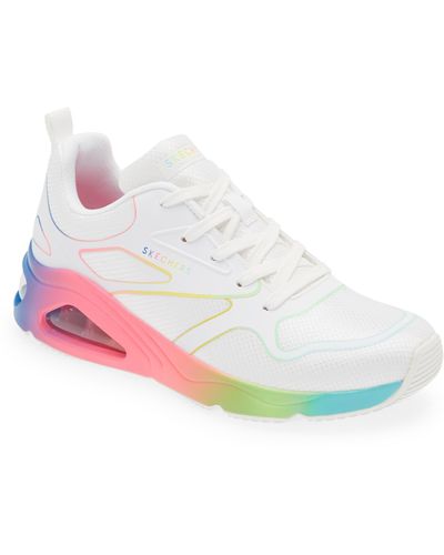 Skechers Tres-air Uno Rainbow Roads Sneaker - White