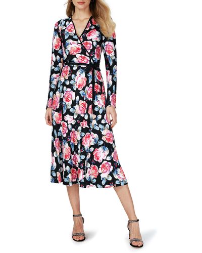 Diane von Furstenberg Anika Long Sleeve Wrap Dress - Multicolor