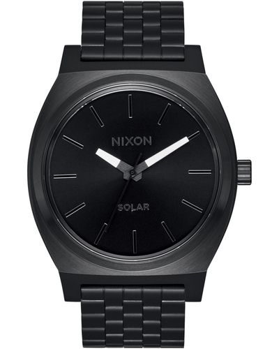 Nixon Time Teller Solar Bracelet Watch - Black