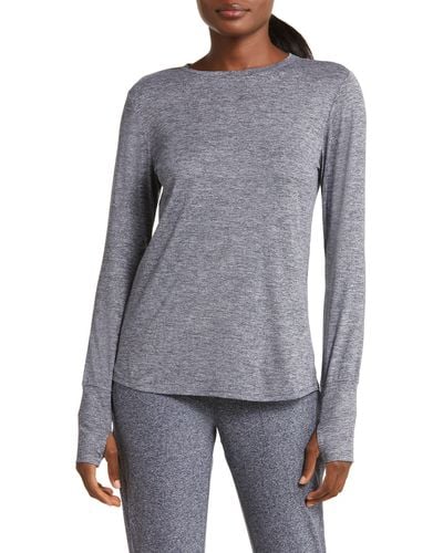 Zella Liana Restore Soft Lite Long Sleeve T-shirt - Gray