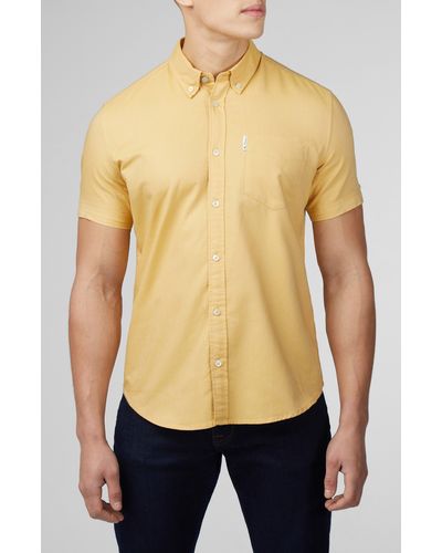Ben Sherman Signature Short Sleeve Organic Cotton Button-down Oxford Shirt - Multicolor