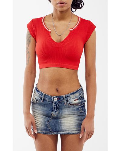 BDG Going For Gold Crop Top - Red
