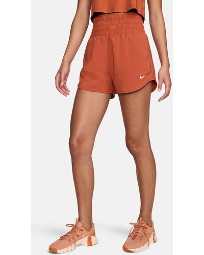 Nike Dri-fit Ultrahigh Waist 3-inch Brief Lined Shorts - Orange