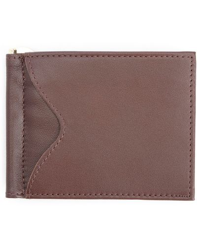 ROYCE New York Rfid Leather Money Clip Card Case - Purple