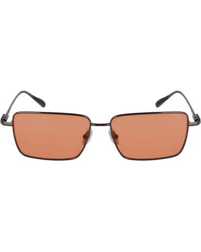 Ferragamo Gancini Evolution 57mm Rectangular Sunglasses - Brown
