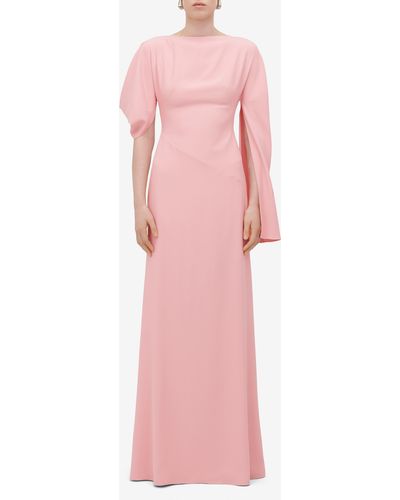 Alexander McQueen Asymmetric Sleeve Gown - Pink