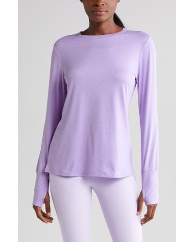 Zella Liana Restore Soft Lite Long Sleeve T-shirt - Purple