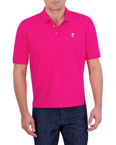 Robert Graham The Player Solid Cotton Jersey Polo - Pink