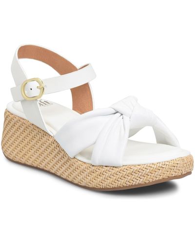 Söfft Farah Basketweave Platform Sandal - White