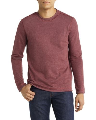 Johnston & Murphy Reversible Cotton & Modal Blend Sweater - Red