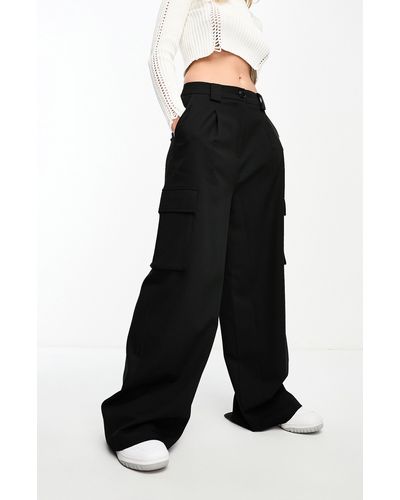 ASOS DESIGN high shine crackle vinyl straight leg pants in black